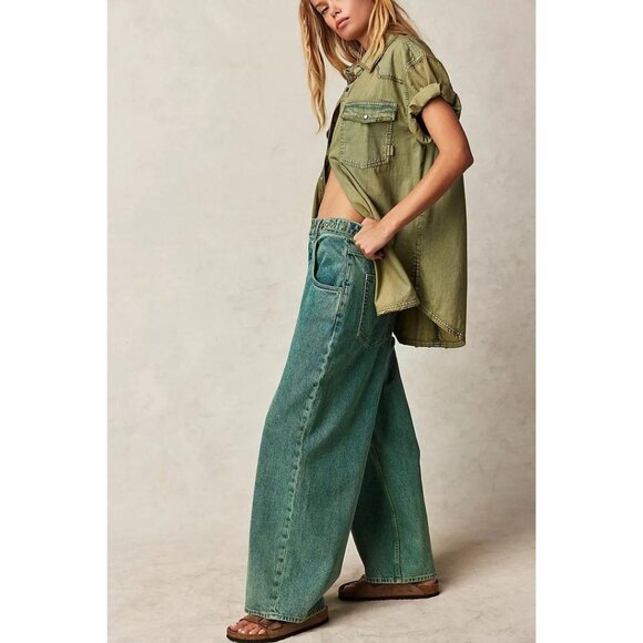 Free People Denim - We The Free Electric Feels Dropped Wide Leg Jeans at Free People